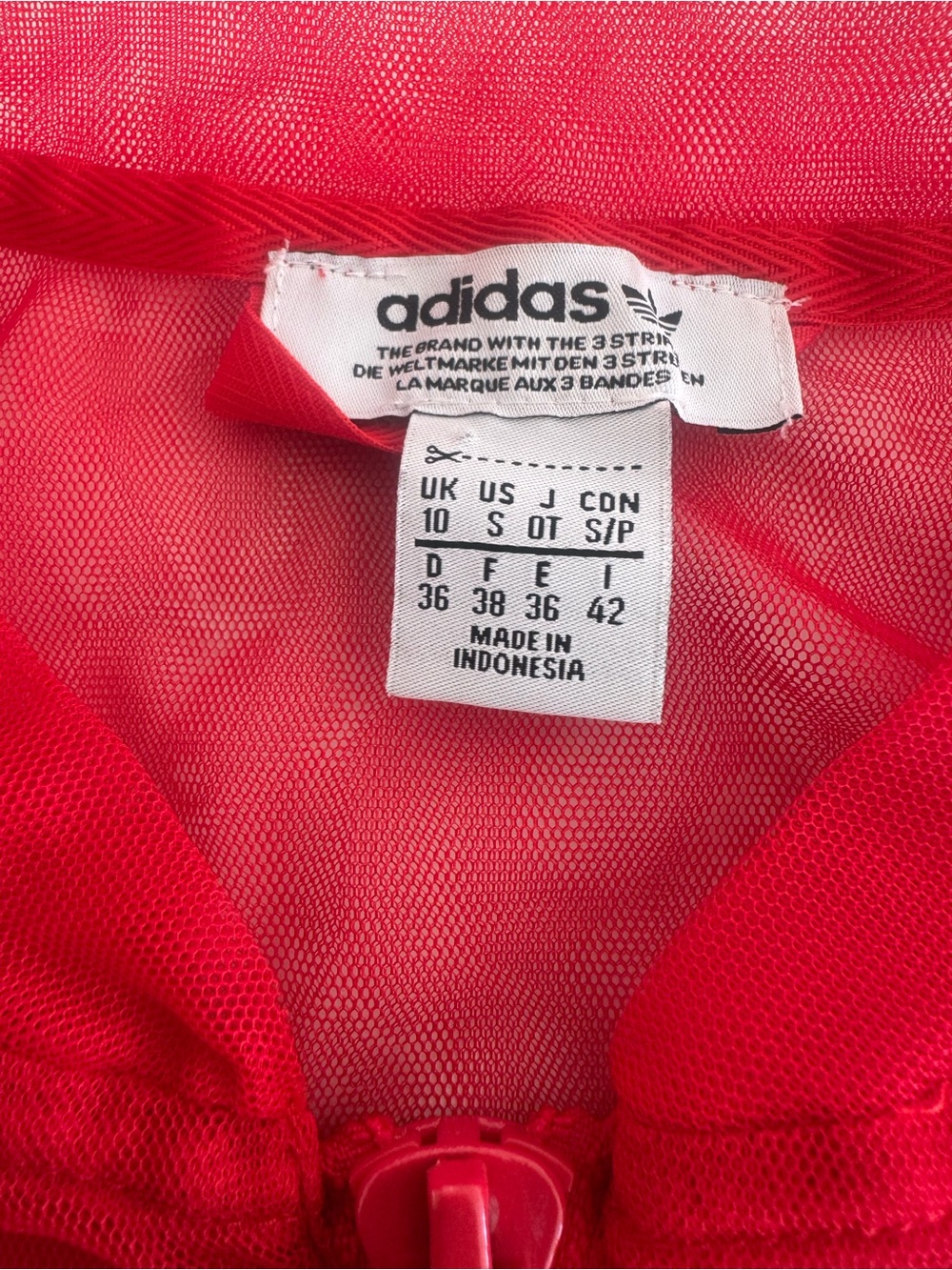 Adidas tulle mesh zip up jacket sz S - Picture 5 of 7